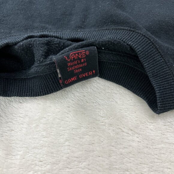 Vans X Nintendo Super Mario Sweatshirt Pullover Men's Size M Black *Game Over* - Picture 4 of 8